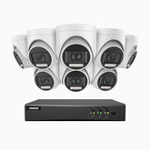 ADLK200 - 1080p 8 Kanal außen Kabelgebunden Überwachungskamera-Set mit 8 Kameras, Zwei Lichtern Nachtsicht, 4-in-1 Ausgangssignal, Eingebautes Mikrofon, IP67 wetterfest